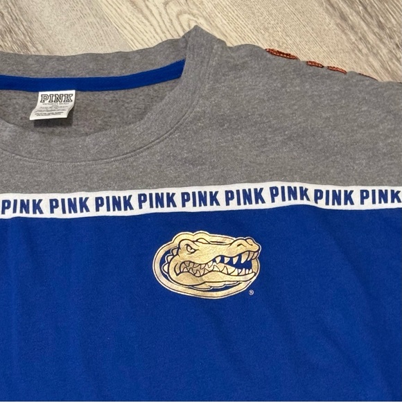 NEW Victoria’s Secret PINK 5th And Ocean Florida Gators Sequin Sweatshirt Size L - Picture 3 of 6